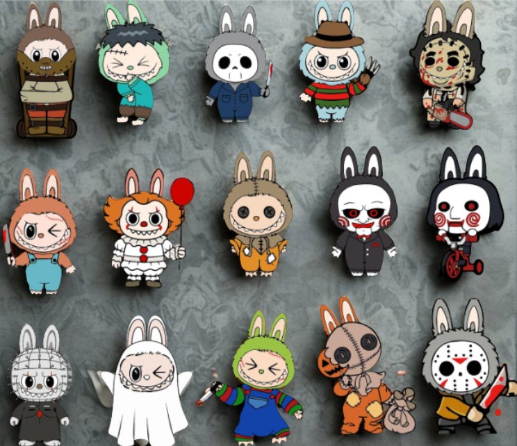 Labubu Horror Costume Keychains